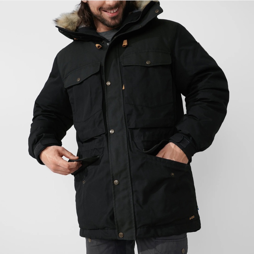 Fjallraven Men's Black Parka Jacket